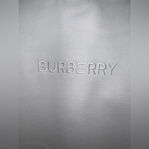 Burberry White Logo Embroidered Cropped Crewneck | White | Size Small | NWT - Picture 3 of 7